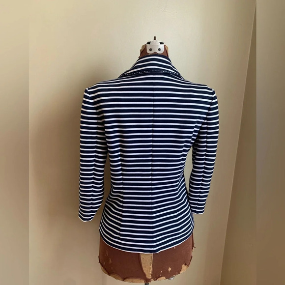 Laundry By Shelli Segal Navy and White Striped Blazer - Picture 7 of 11